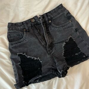 Cotton On High Waist Black Denim Shorts